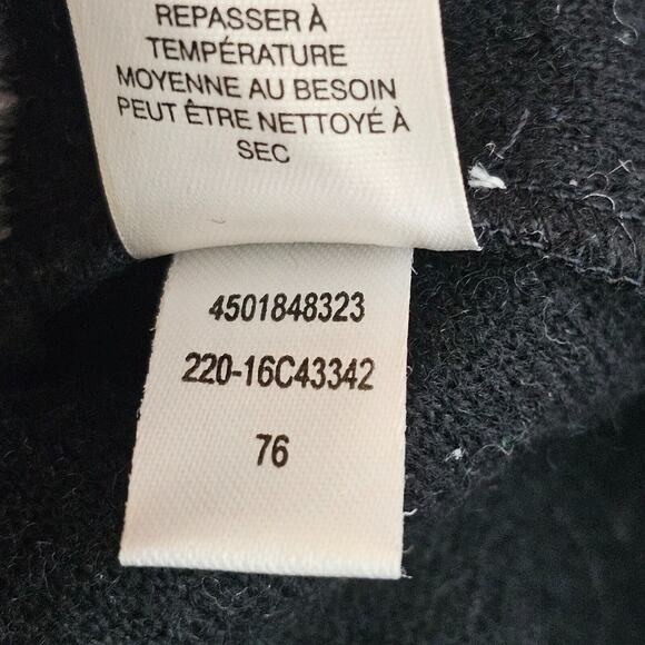 Chicos Womens Button Cardigan Coat Sz 0 Black and White Draped Wool Blend - Picture 7 of 12